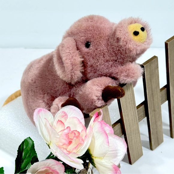 Vintage Douglas Little Cuddlers Plush Pink Purple Pig 10" Retired Collectable - Picture 1 of 11